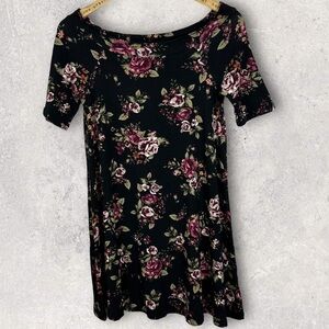 Altar'd‎ State Floral Mini Dress Black Pink Bohemian Size Small Style OD174569AS